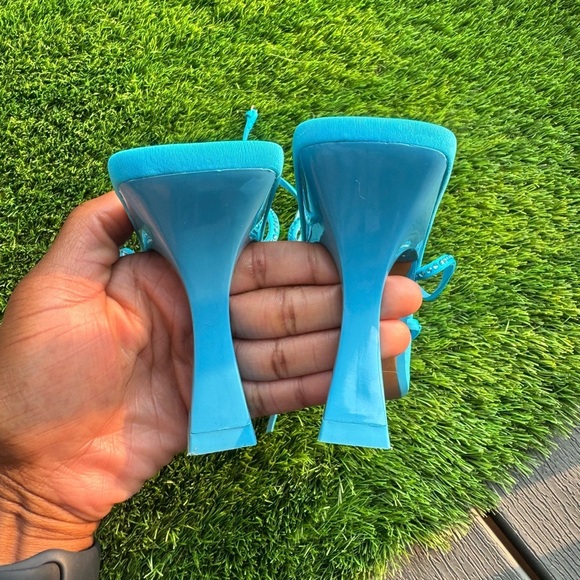 Zara Blue Rhinestone Sandal Heels - Picture 6 of 9